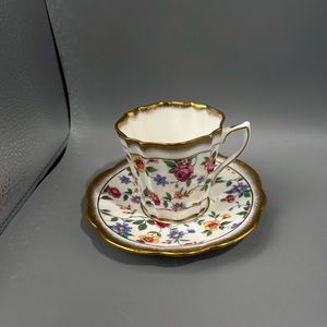 vintage two-piece Teacup and Saucer set from the renowned Queen's Rosina China